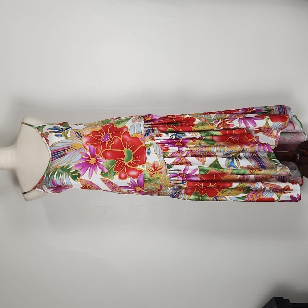NWT Cynthia Rowley Vibrant Floral Boho Wrap High Low Maxi Skirt and Tank Top